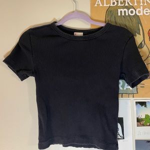 Champion ribbed basic crop top with embroidered logo